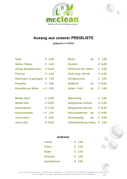 Preisliste.