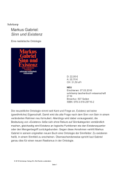 Markus Gabriel: Sinn und Existenz