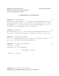 8. Aufgabenblatt zur Mathematik II Aufgabe 30 (Fixpunkt