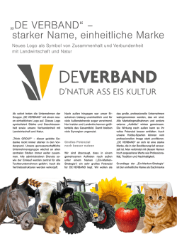 „DE VERBAND“ – starker Name, einheitliche Marke