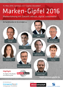 Marken-Gipfel 2016 - Management Forum der Verlagsgruppe