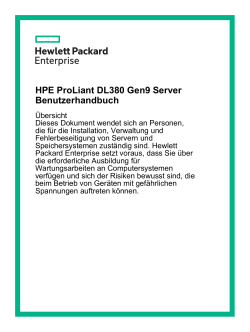 HPE ProLiant DL380 Gen9 Server Benutzerhandbuch
