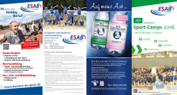 Flyer ESAB Sport-Camps  - Europäische Sportakademie Land