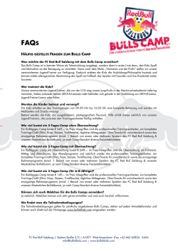 H&Auml;UFIG GESTELLTE FRAGEN ZUM BULLS CAMP