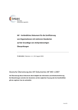Deutsche Übersetzung des IAF Dokumentes IAF MD 1:2007
