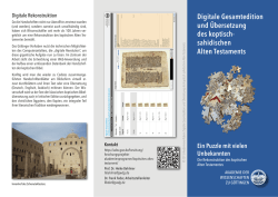 Digitale Gesamtedition und &Uuml;bersetzung des koptisch