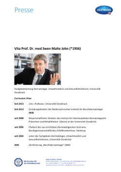 Vita Prof. Dr. med Swen Malte John (*1956)