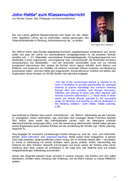John Hattie* zum Klassenunterricht