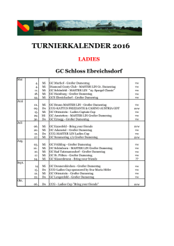 DAMENTURNIERKALENDER 2016