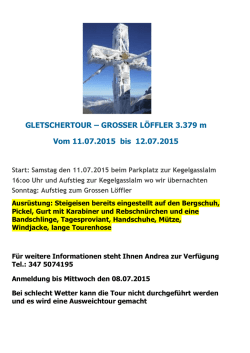 GROSSER L&Ouml;FFLER 3.379 m Vom 11.07.2015 bis 12.07.2015