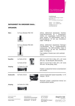 Technische Informationen zur Tontechnik im Großen