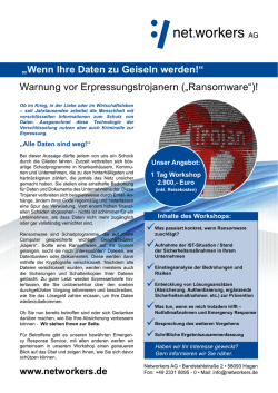Warnung vor Erpressungstrojanern ("Ransomware")