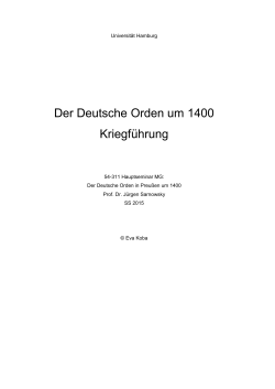 Der Deutsche Orden um 1400 Kriegführung