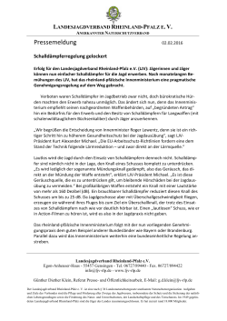 Pressemeldung - Landesjagdverband Rheinland