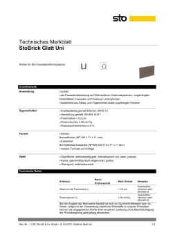 Technisches Merkblatt StoBrick Glatt Uni