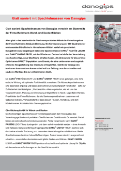 Glatt saniert mit Spachtelmassen von Danogips