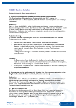 IRIS 2016 Openlaws Hackathon Beitrag Weblaw AG, Bern (www