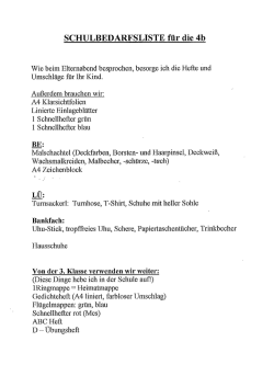 SCHULBEDARFSLISTE für die 4b