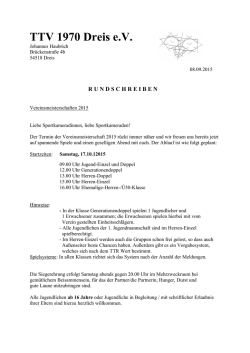 Vereinsmeisterschaften 2015