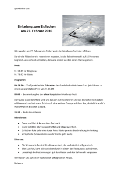 Einladung zum Eisfischen am 27. Februar 2016