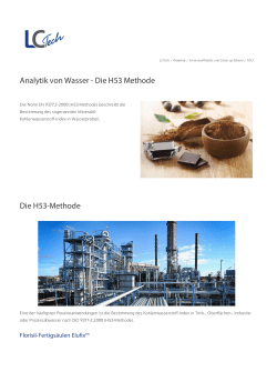 Analytik von Wasser - Die H53 Methode Die H53-Methode