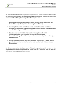Ermittlung der Gleichwertigkeit verschiedener QK