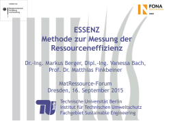 ESSENZ Methode zur Messung der Ressourceneffizienz