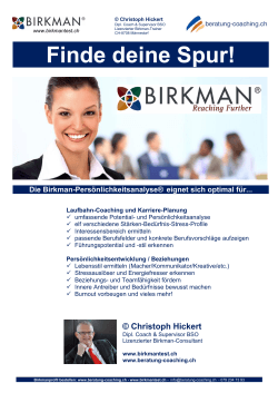 Birkman-Flyer - Birkmantest.ch