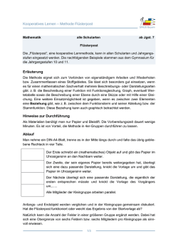Kooperatives Lernen &ndash; Methode Fl&uuml;sterpost Erl&auml;uterung Hinweise