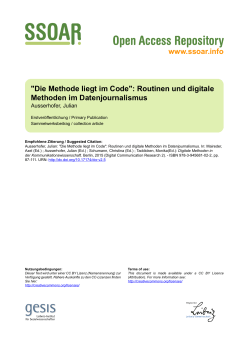 "Die Methode liegt im Code": Routinen und digitale Methoden im