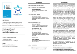 INVITATION Live Long and Prosper? Demographic Change and
