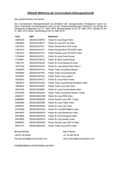 Offizielle Mitteilung der Commerzbank Aktiengesellschaft