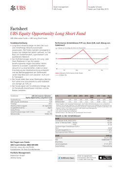 Factsheet UBS Equity Opportunity Long Short Fund
