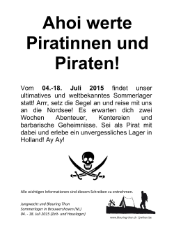 Ahoi werte Piratinnen und Piraten!