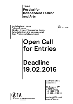Call for Projects! - Austrian Fashion Association