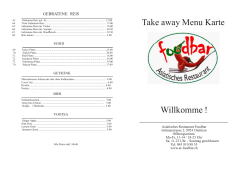 Take Away Menükarte - Asiatisches Restaurant Foodbar