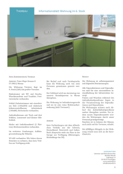 Informationsblatt Wohnung im 6. Stock