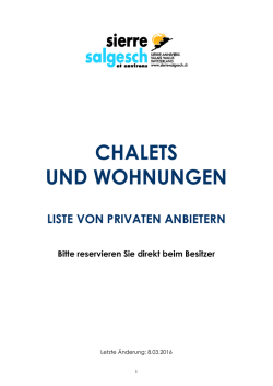 Broschüre Chalets und Wohnungen