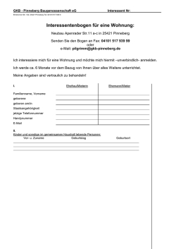 Interessentenbogen f&uuml;r eine Wohnung