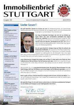 Immobilienbrief STUTTGART - Immobilienbewertung Stuttgart
