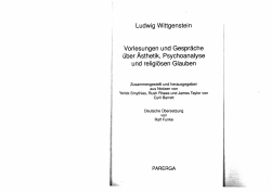 Ludwig Wittgenstein Vorlesungen und Gespräche über