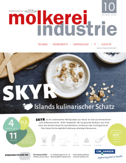 Interview in der "molkerei industrie" Oktober 2015