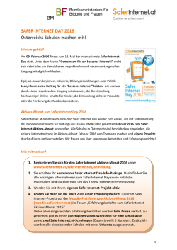 Informationsblatt Safer Internet Aktionsmonat 2016