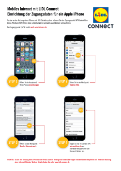 Mobiles Internet mit LIDL Connect Einrichtung der Zugangsdaten für