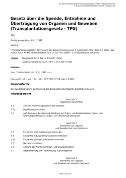 Transplantationsgesetz - TPG