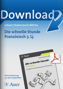 Die schnelle Stunde Französisch 3. Lj.