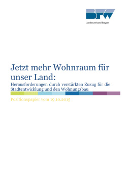 Jetzt mehr Wohnraum f&uuml;r unser Land