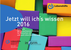 Jetzt will ich&acute;s wissen - Bundesvereinigung Lebenshilfe