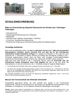 dokumente mitbringen - Volksschule Aspern