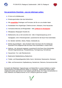 Ihre pers&ouml;nliche Checkliste &ndash; was sie mitbringen sollten: